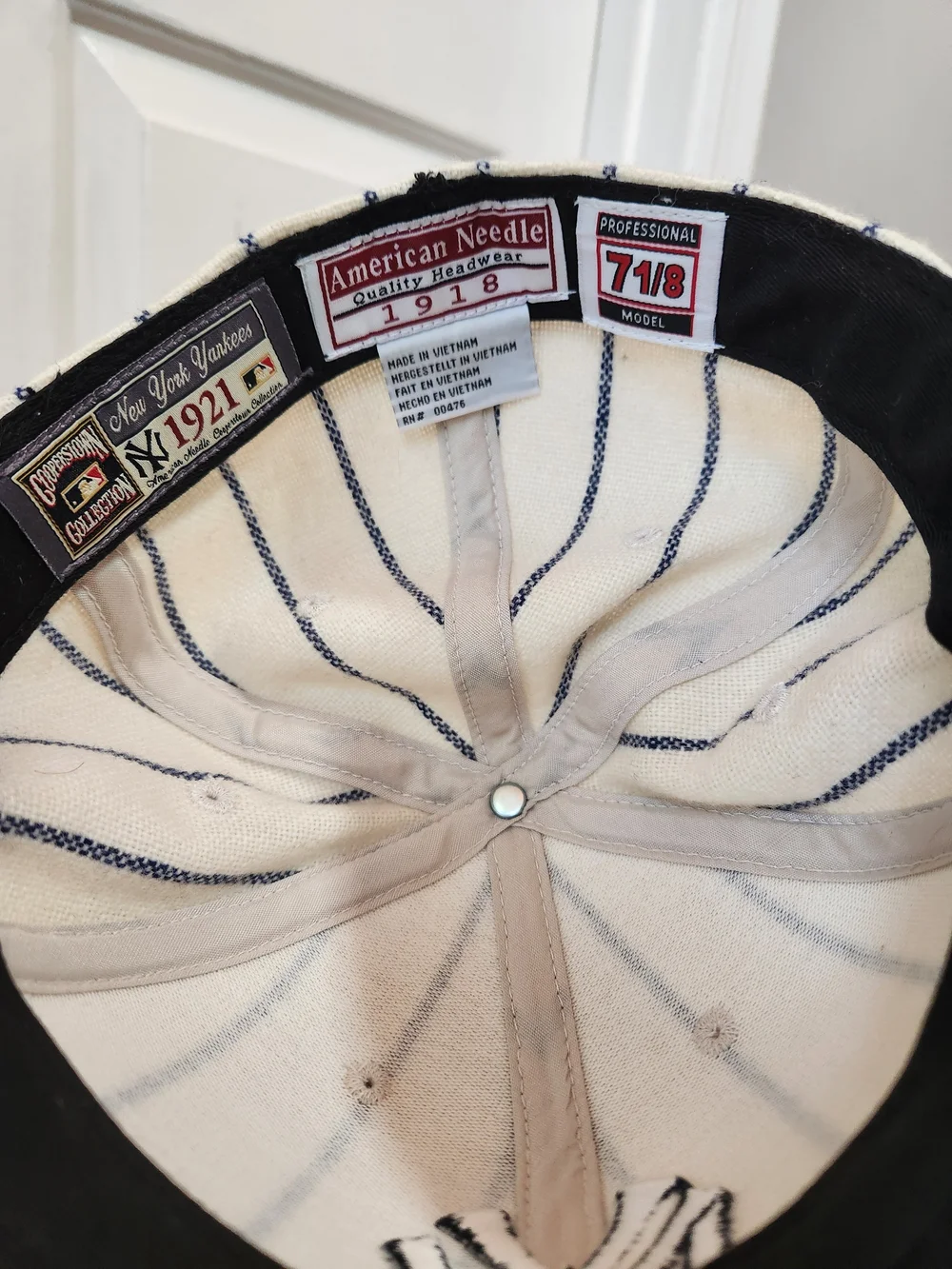 American Needle Pinstripe New York Yankees Cap - Navy & White